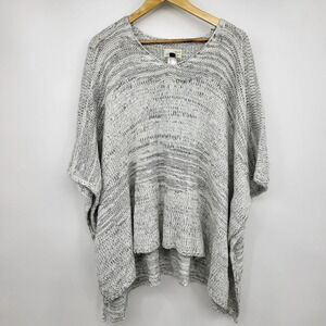UNIVERSAL THREAD Marled Gray/White Batwing Poncho Style OSFM Sweater